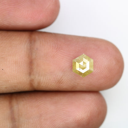 1.20 Carat Hexagon Cut 7.20 MM Fancy Light Green Color Diamond For Proposal Ring - JayKrishna Diamond