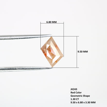 1.30 CT 9.50 MM Geometric Shape Unique Red Fancy Diamond For Designer Ring - JayKrishna Diamond