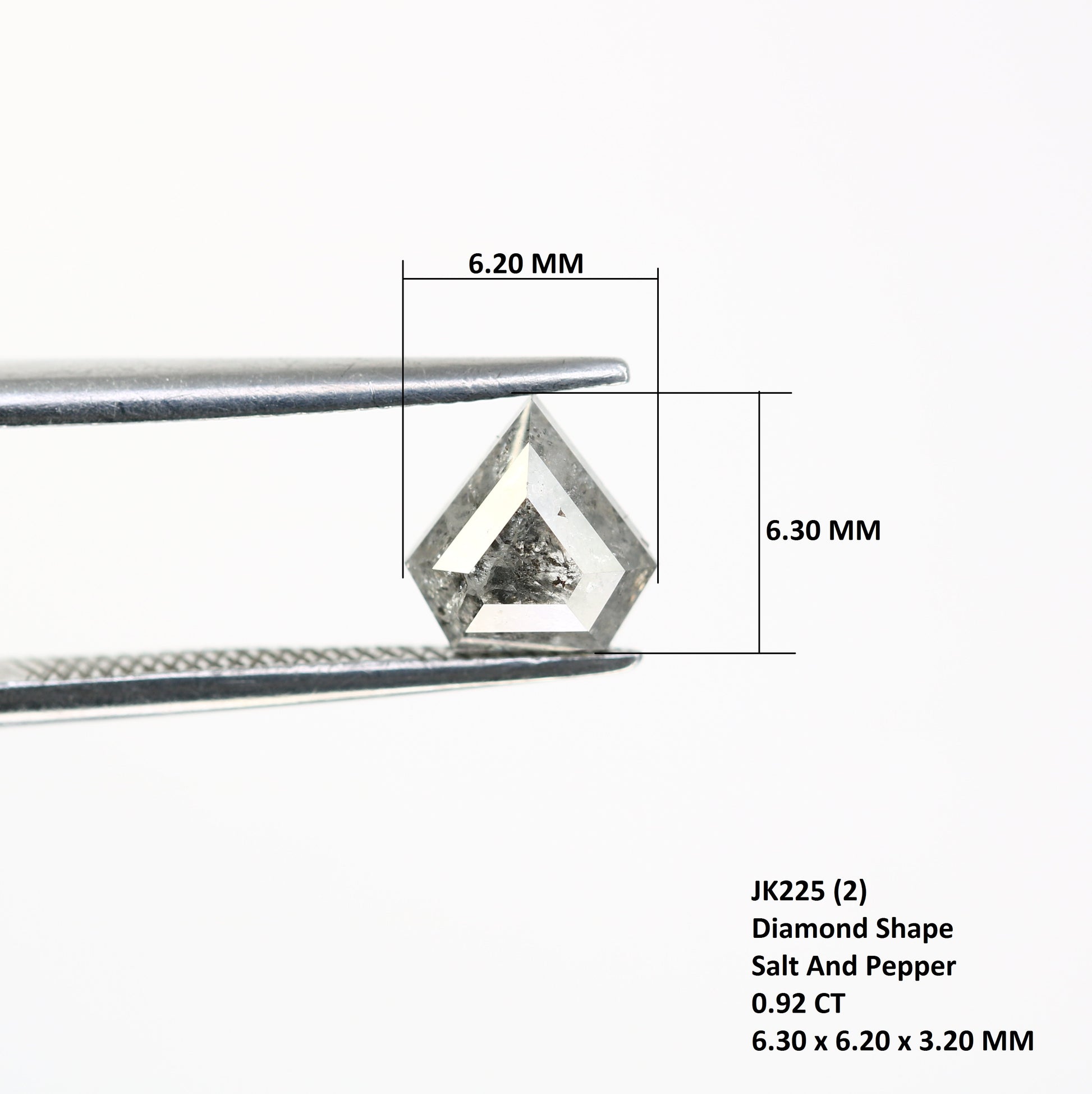 0.92 Carat Diamond Shaped Loose Salt And Pepper Diamond For Wedding Ring - JayKrishna Diamond