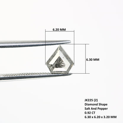 0.92 Carat Diamond Shaped Loose Salt And Pepper Diamond For Wedding Ring - JayKrishna Diamond