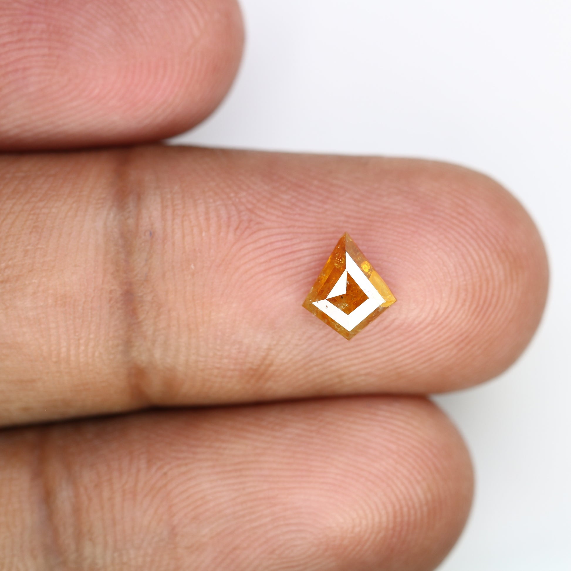 0.79 CT 7.40 MM Orange Color Natural Loose Kite Shaped Diamond For Wedding Ring - JayKrishna Diamond