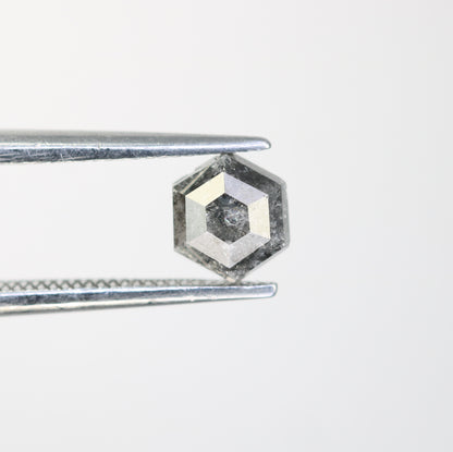 0.85 CT Salt And Pepper Hexagon Cut Natural Diamond For Engagement Ring - JayKrishna Diamond