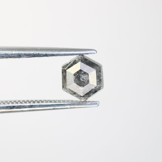 0.85 CT Salt And Pepper Hexagon Cut Natural Diamond For Engagement Ring - JayKrishna Diamond