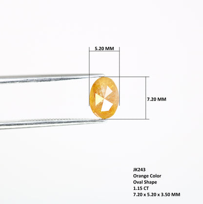 1.15 CT Oval Shape Natural Orange 7.20 MM Loose Diamond For Wedding Ring - JayKrishna Diamond