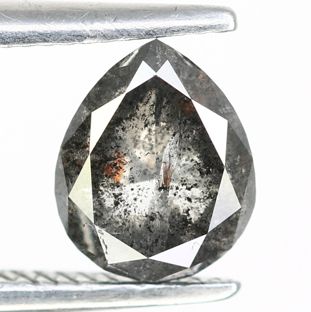 0.90 Carat Pear Shaped Loose Salt And Pepper Diamond For Diamond Pedant - JayKrishna Diamond
