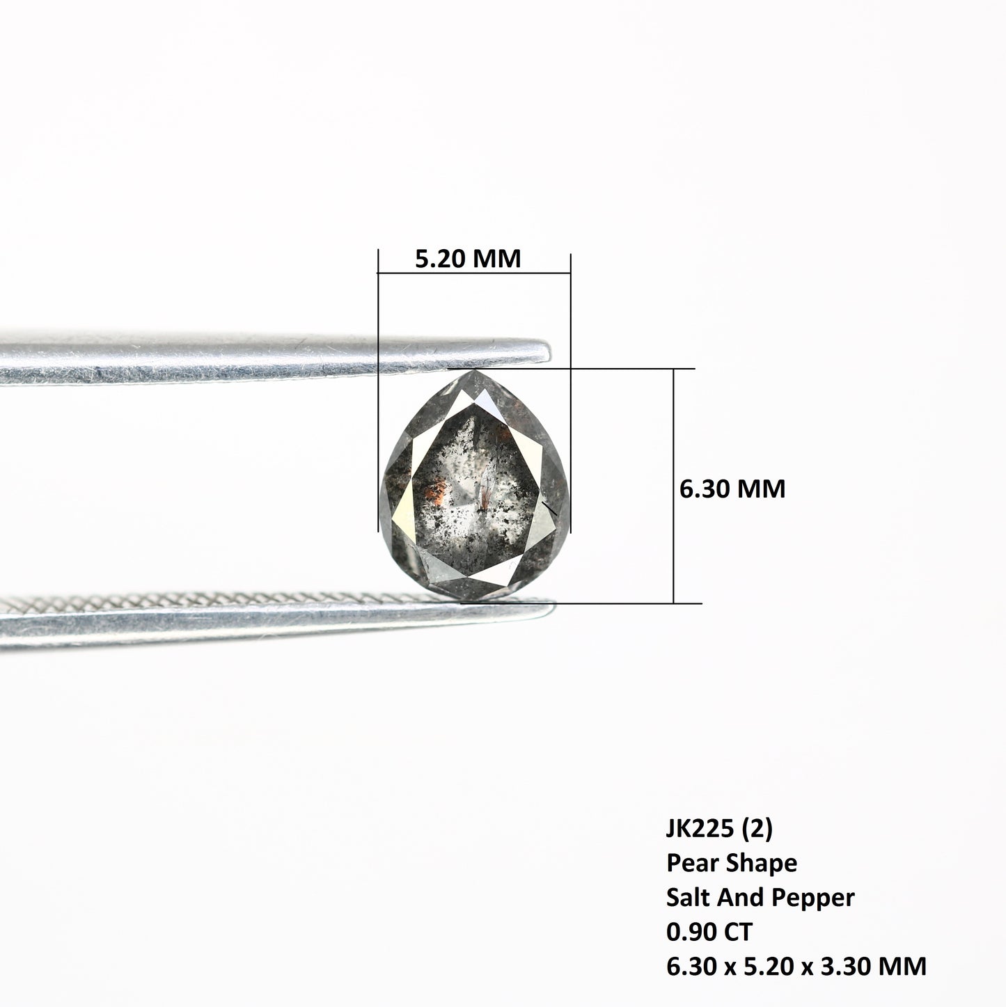 0.90 Carat Pear Shaped Loose Salt And Pepper Diamond For Diamond Pedant - JayKrishna Diamond