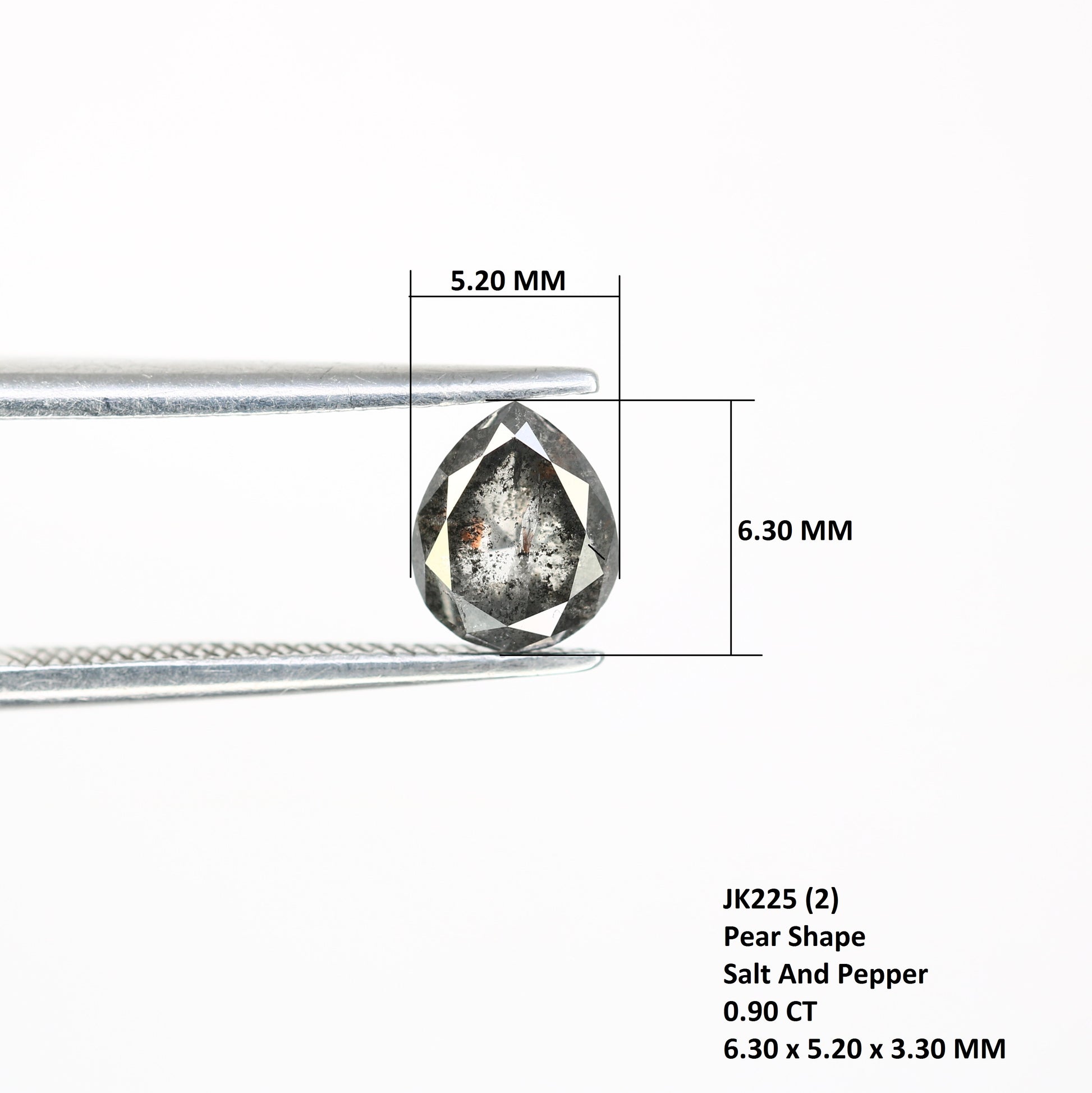 0.90 Carat Pear Shaped Loose Salt And Pepper Diamond For Diamond Pedant - JayKrishna Diamond
