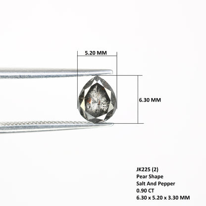 0.90 Carat Pear Shaped Loose Salt And Pepper Diamond For Diamond Pedant - JayKrishna Diamond