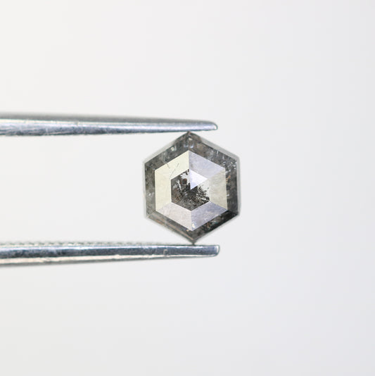 0.86 CT Salt And Pepper Elongated Hexagon Shape Natural Diamond For Engagement Ring - JayKrishna Diamond