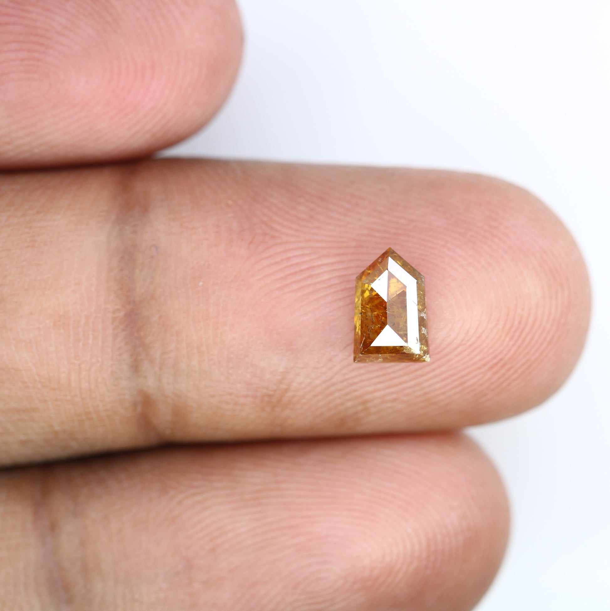 0.87 CT Bullet Shape Natural Orange 7.30 MM Loose Fancy Diamond For Designer Ring - JayKrishna Diamond