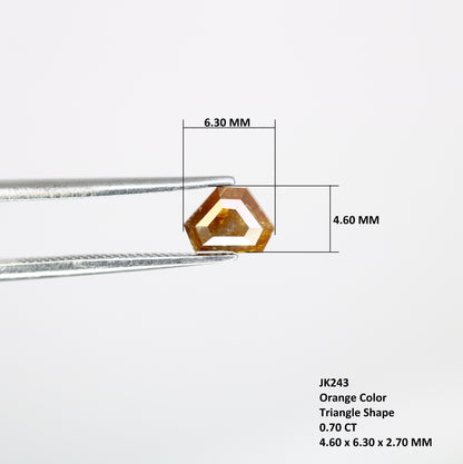 0.70 CT Triangle Shape 4.60 MM Orange Fancy Natural Diamond For Wedding Ring - JayKrishna Diamond
