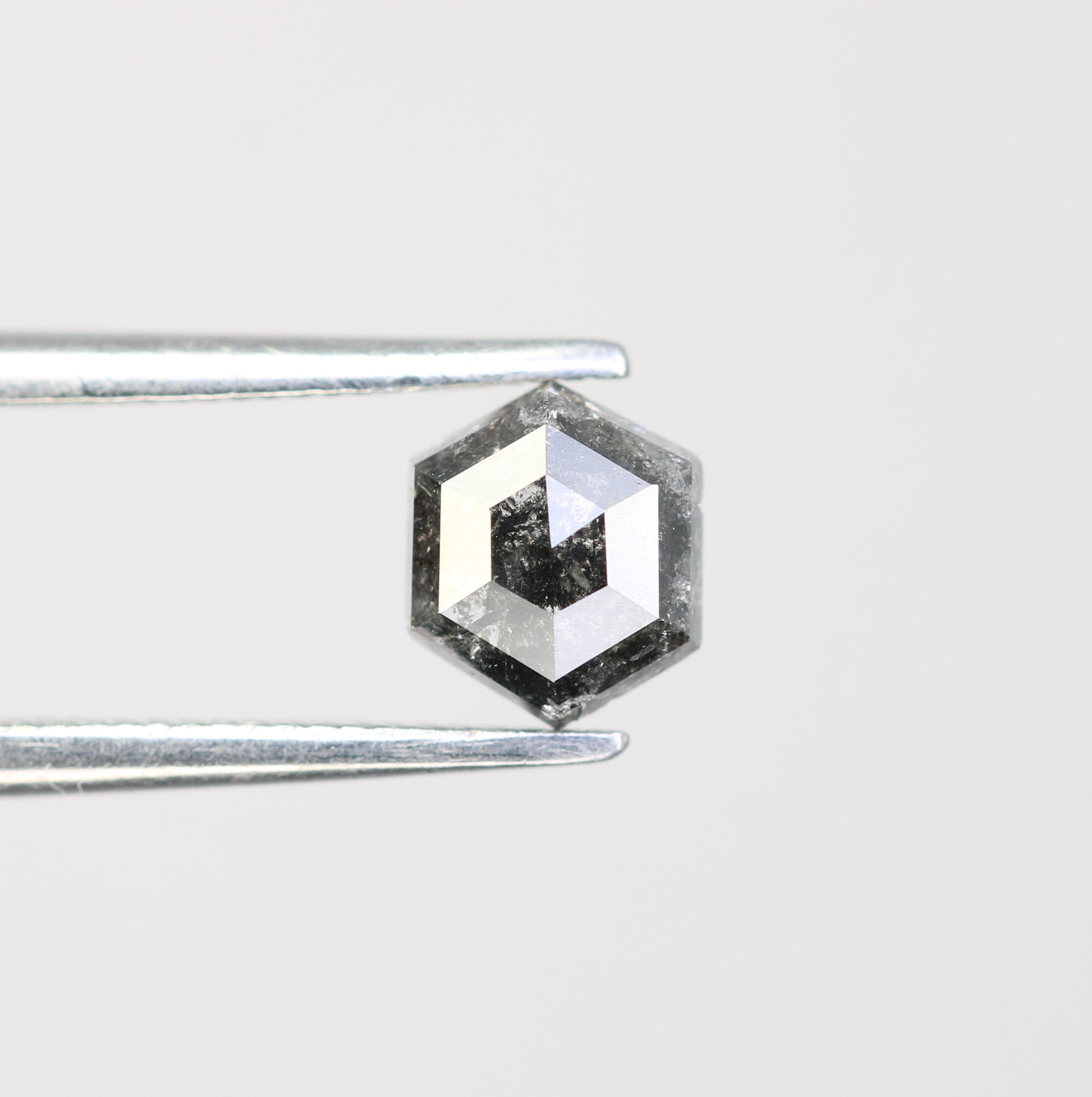 0.72 CT Elongated Hexagon Shape Salt And Pepper Natural Diamond For Engagement Ring - JayKrishna Diamond