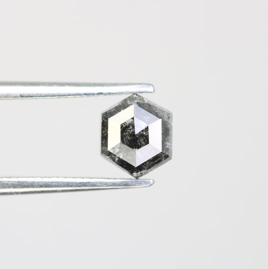 0.72 CT Elongated Hexagon Shape Salt And Pepper Natural Diamond For Engagement Ring - JayKrishna Diamond