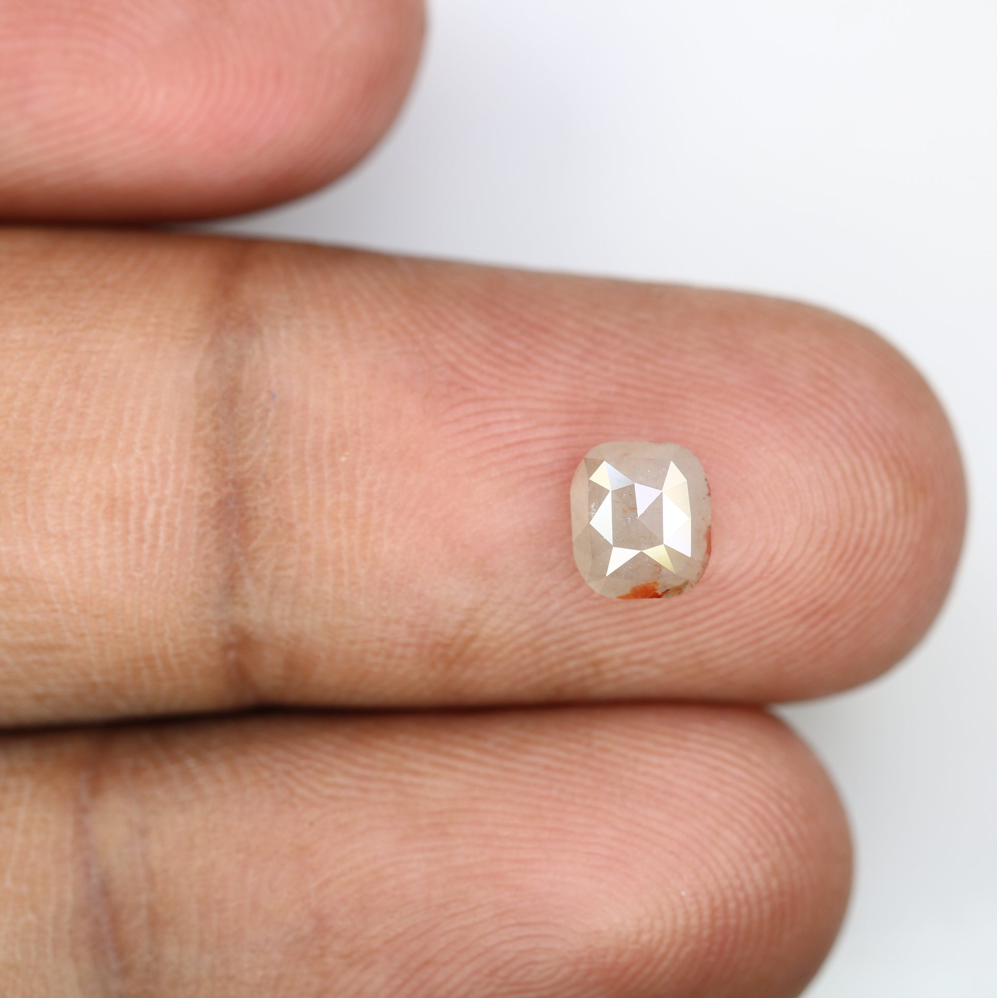 0.93 CT Grey Emerald Shape 6.00 MM Polished Diamond For Engagement Ring - JayKrishna Diamond