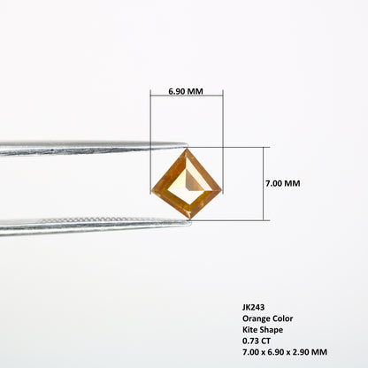 0.73 Carat Orange Color Natural Loose Kite Shaped 7.00 MM Diamond For Wedding Ring - JayKrishna Diamond