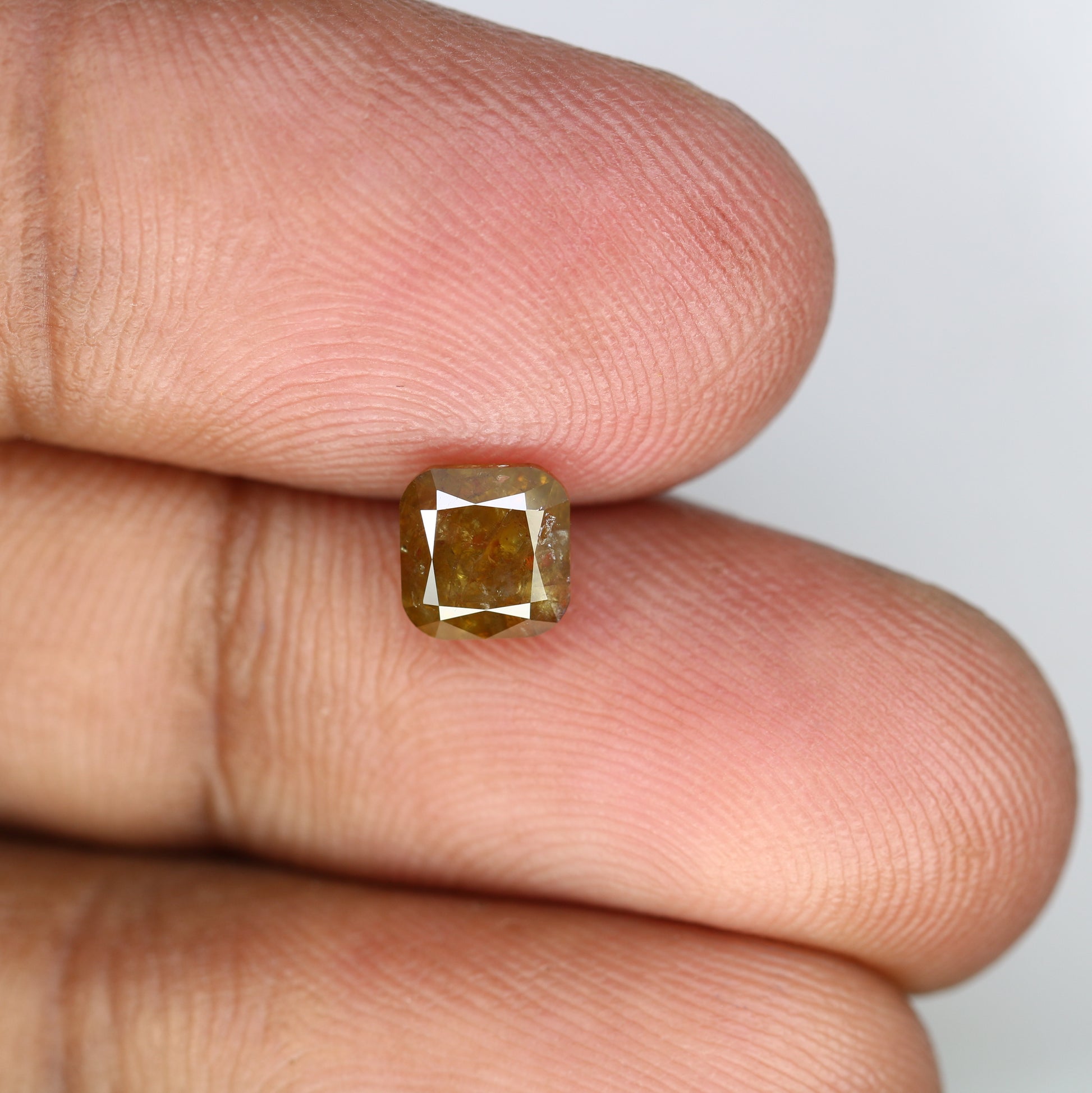 1.34 CT Fancy Dark Green Cushion Shape 5.70 MM Diamond For Fancy Designer Jewelry - JayKrishna Diamond