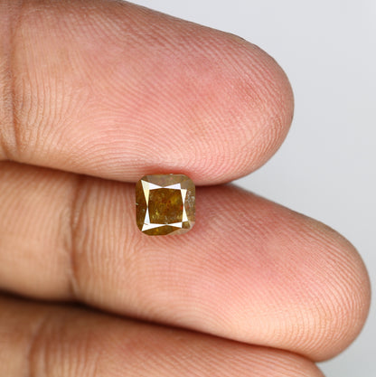 1.34 CT Fancy Dark Green Cushion Shape 5.70 MM Diamond For Fancy Designer Jewelry - JayKrishna Diamond