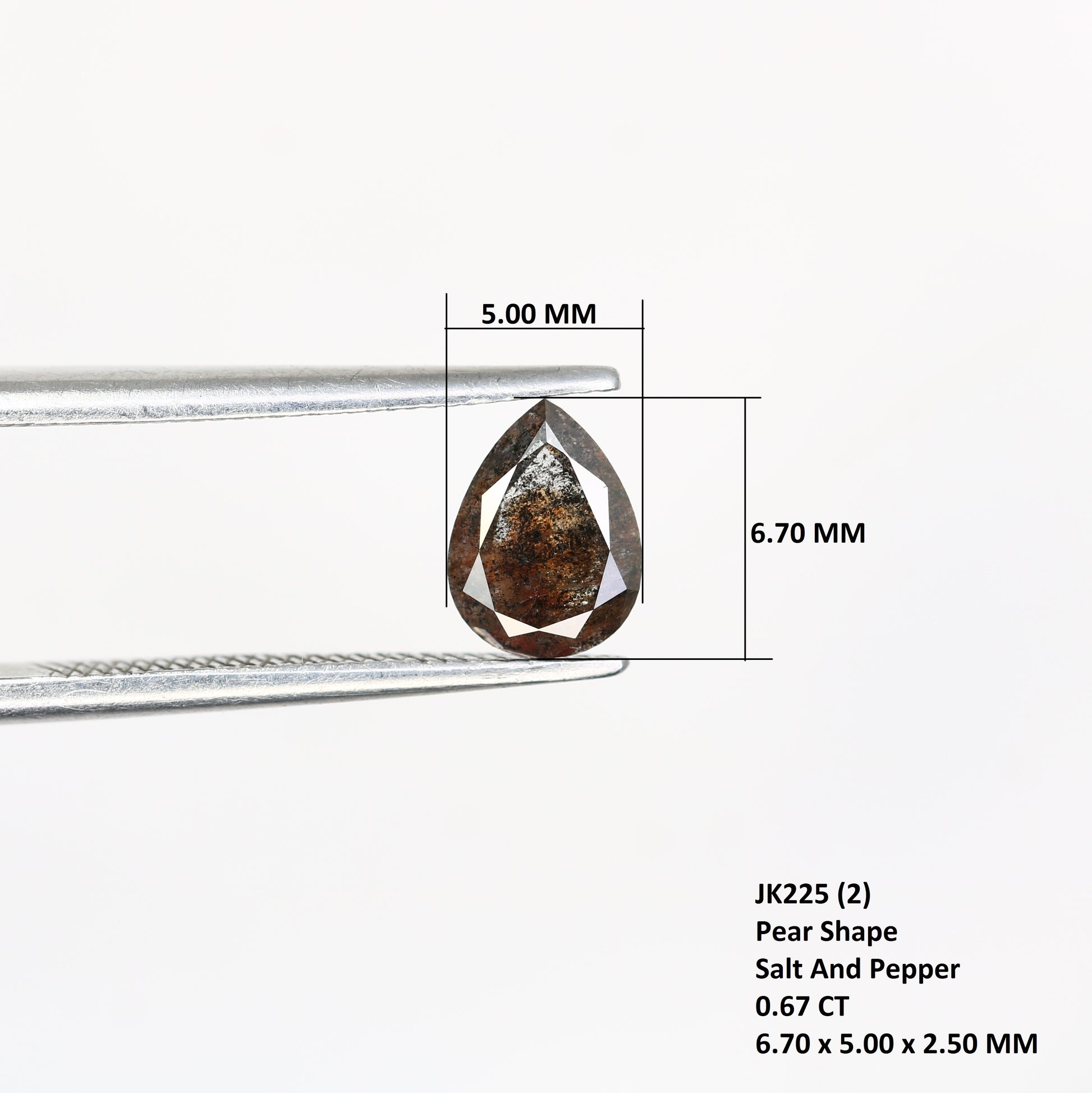 0.67 Carat Pear Shaped Loose Natural Salt and Pepper Diamond for Galaxy Ring - Unique Gemstone for Celestial-Inspired Jewelry Designs - JayKrishna Diamond