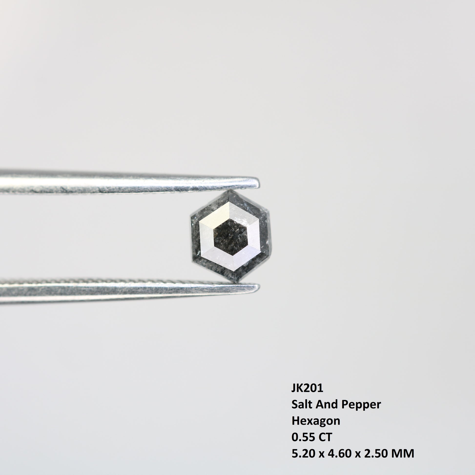 0.55 CT Elongated Hexagon Salt and Pepper Diamond – Rare Loose Gem for Modern Engagement Rings - JayKrishna Diamond