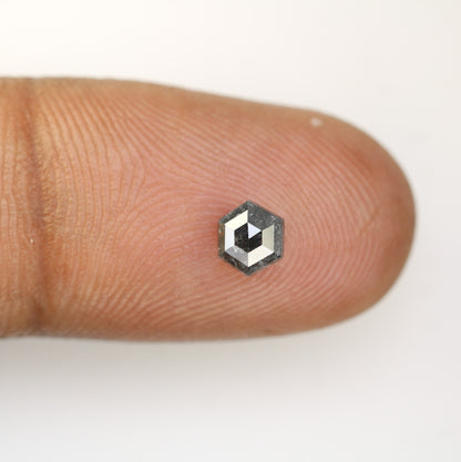 0.55 CT Elongated Hexagon Salt and Pepper Diamond – Rare Loose Gem for Modern Engagement Rings - JayKrishna Diamond