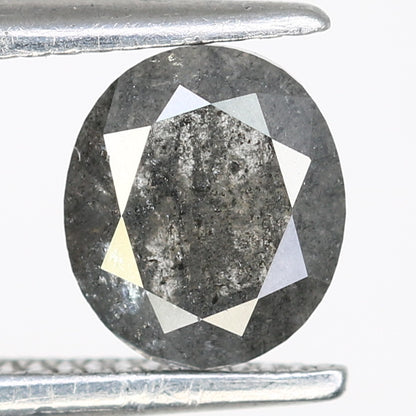 0.69 Carat Oval Shaped Natural Loose Salt And Pepper Diamond For Wedding Ring - JayKrishna Diamond
