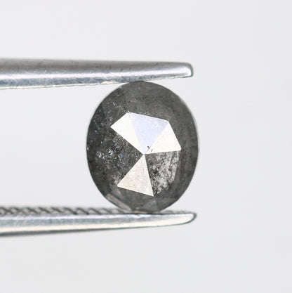 0.69 Carat Oval Shaped Natural Loose Salt And Pepper Diamond For Wedding Ring - JayKrishna Diamond