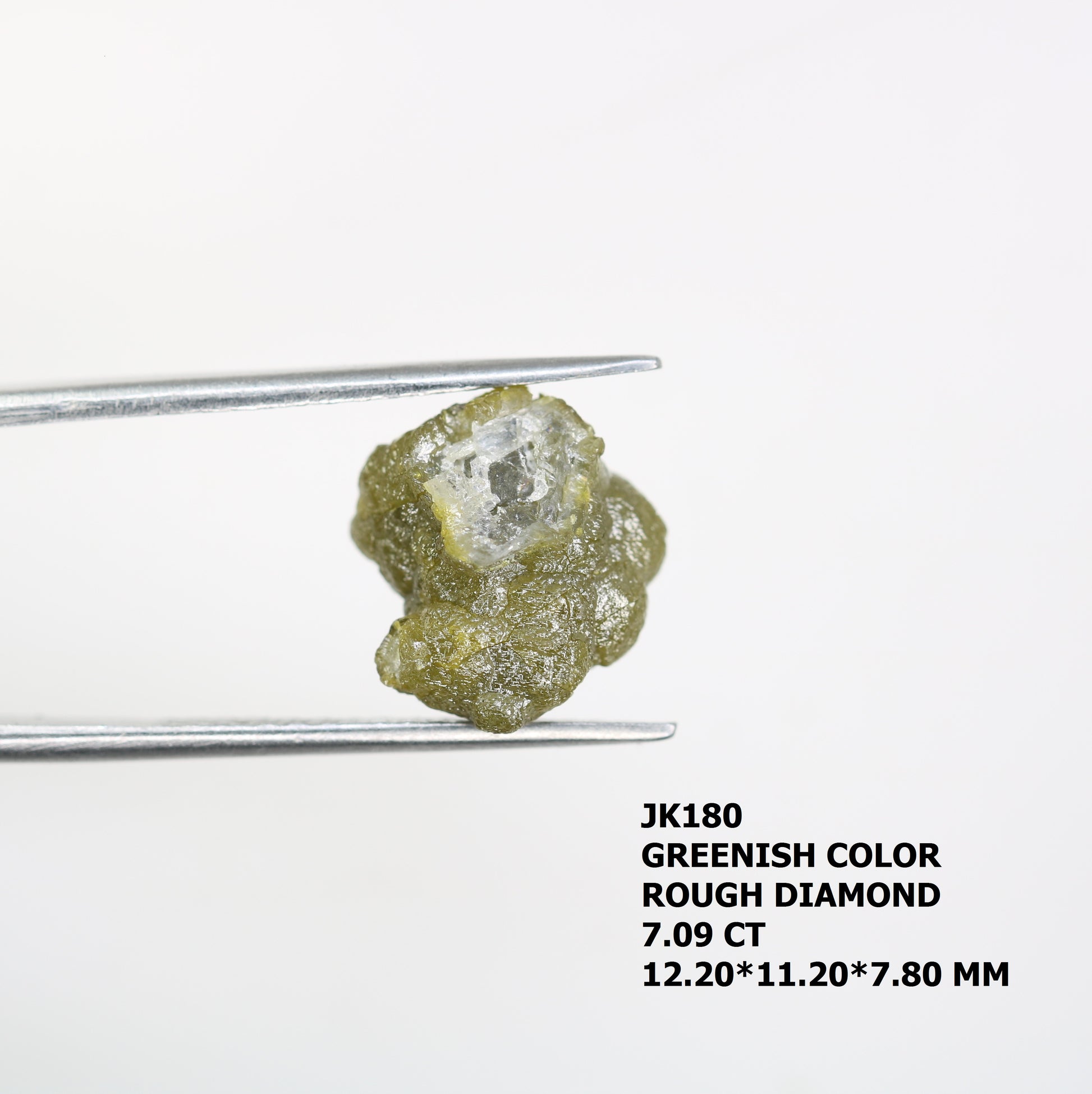 7.09 CT Greenish Rough Irregular Cut Raw Diamond For Engagement Ring - JayKrishna Diamond