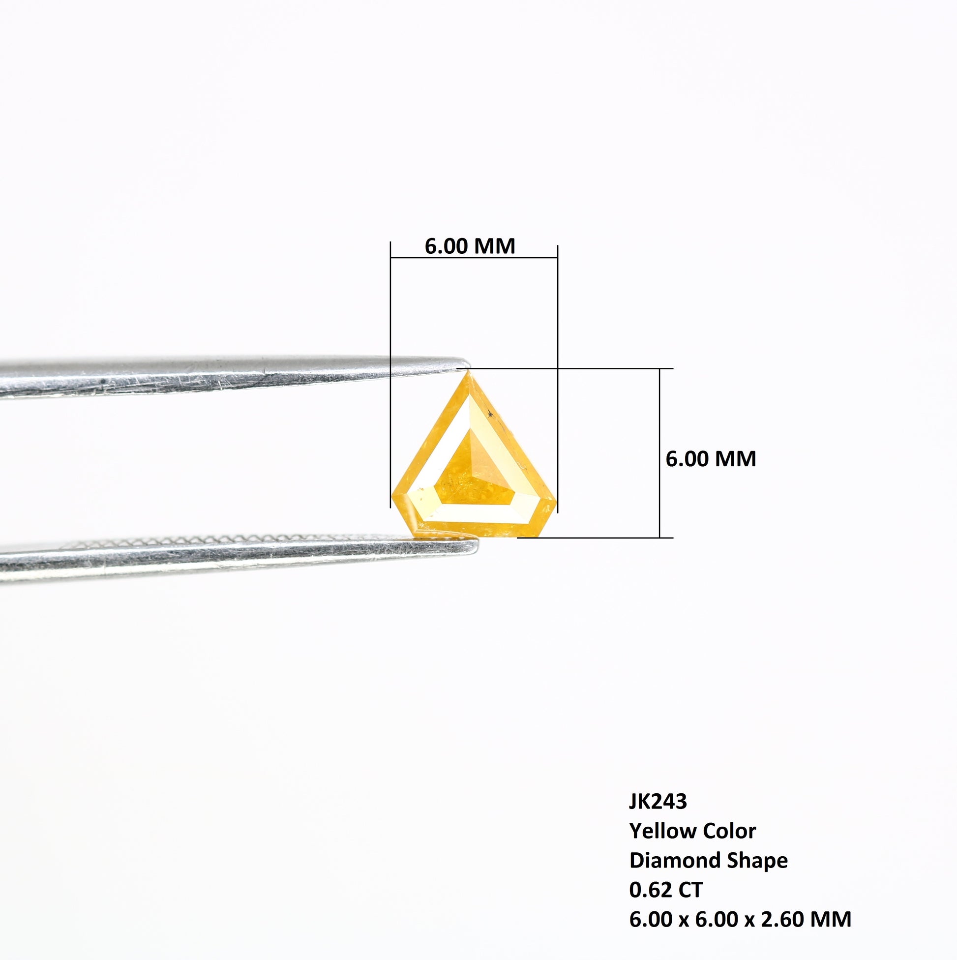 Fancy 0.62 CT Rustic Fancy Yellow Diamond (6.00 MM) in Unique Diamond Shape for Wedding Ring | Elegant Gemstone Jewelry - JayKrishna Diamond