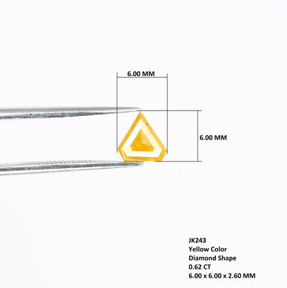 Fancy 0.62 CT Rustic Fancy Yellow Diamond (6.00 MM) in Unique Diamond Shape for Wedding Ring | Elegant Gemstone Jewelry - JayKrishna Diamond