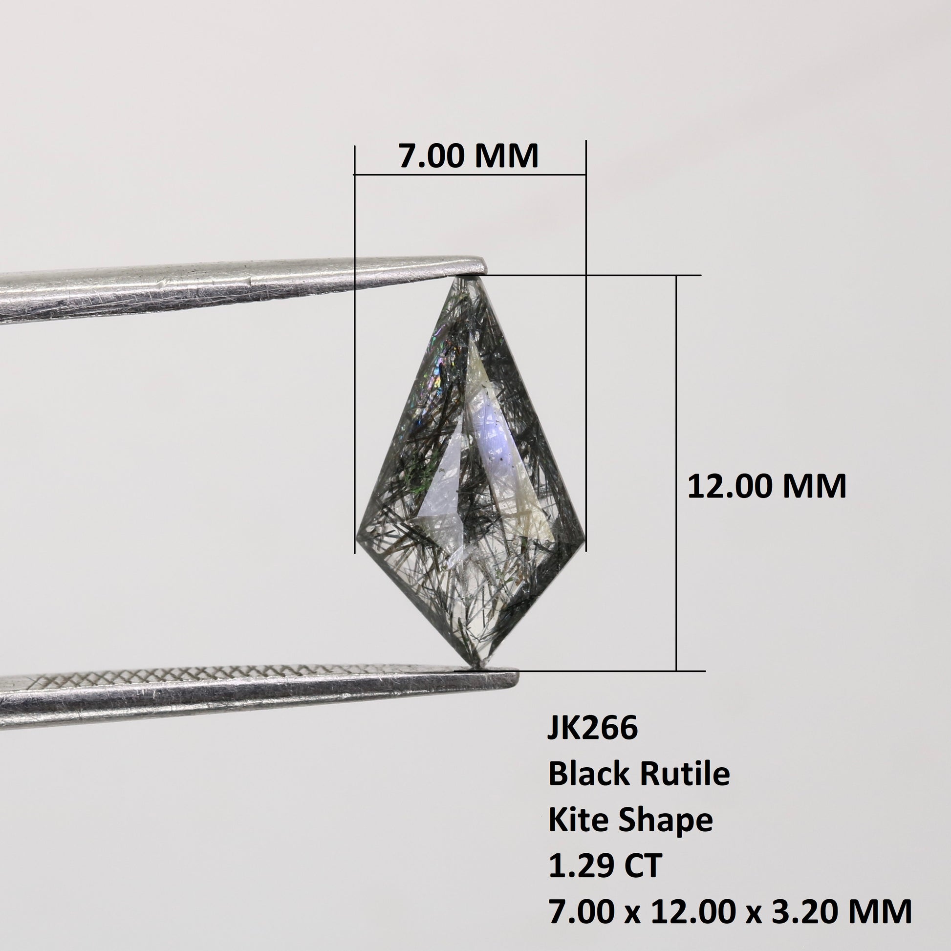1.29 CT Black Rutile Polished Kite Shape 7.00 MM Natural Gemstone For Wedding Ring - JayKrishna Diamond