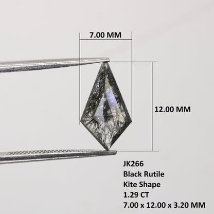 1.29 CT Black Rutile Polished Kite Shape 7.00 MM Natural Gemstone For Wedding Ring - JayKrishna Diamond