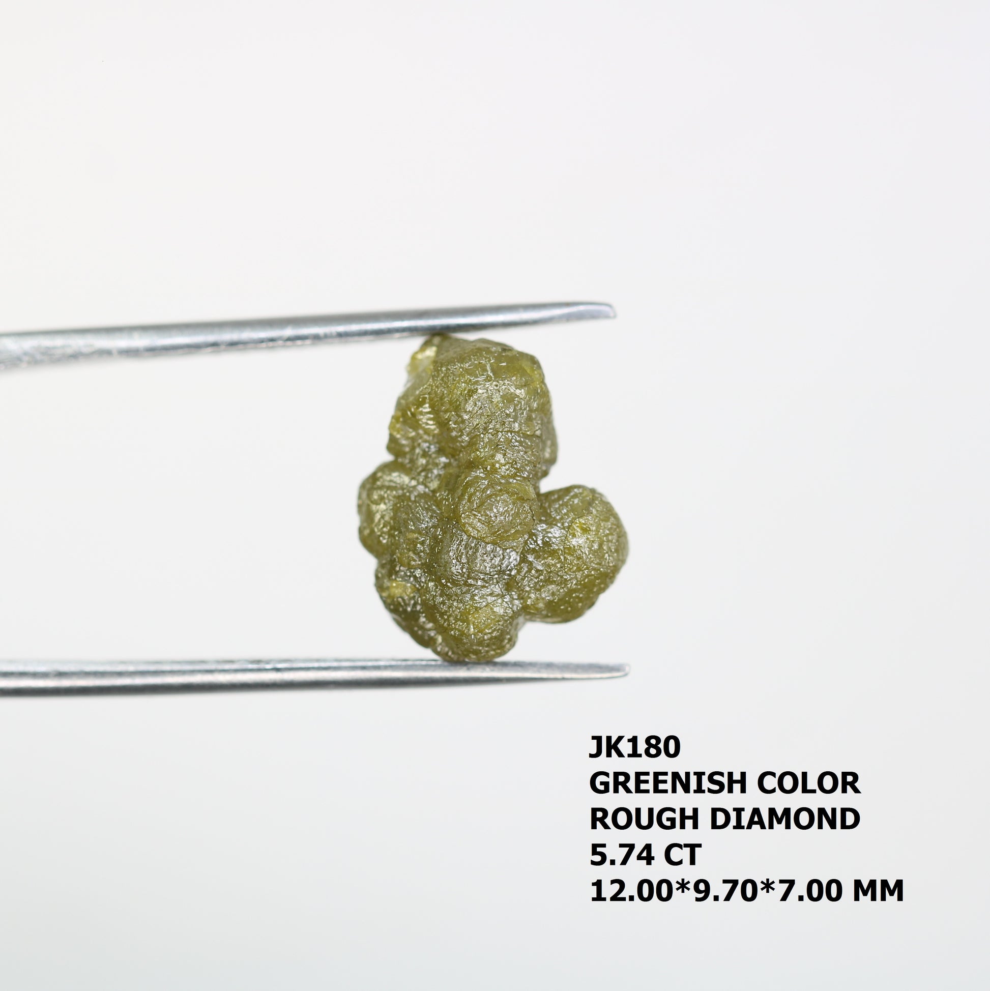 5.74 CT Uncut Raw Greenish Rough Diamond For Engagement Ring - JayKrishna Diamond