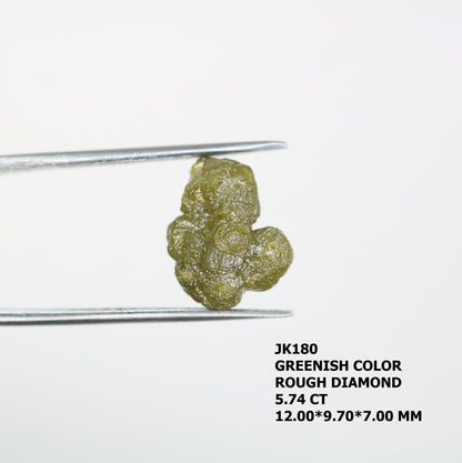 5.74 CT Uncut Raw Greenish Rough Diamond For Engagement Ring - JayKrishna Diamond