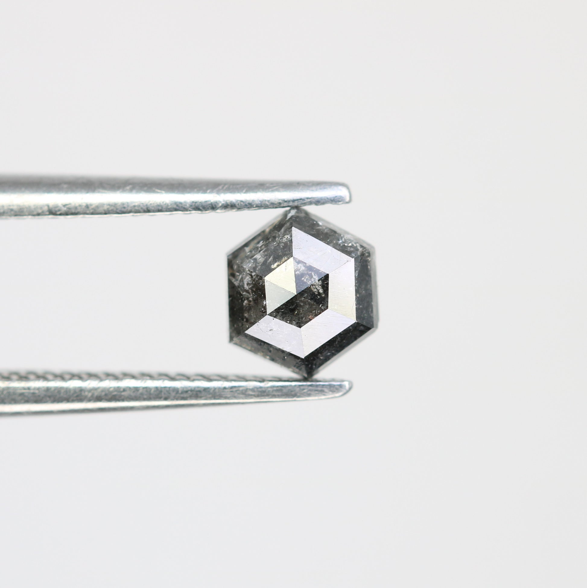 0.55 CT Unique Hexagon Salt and Pepper Diamond – Ideal Loose Stone for Custom Bridal Jewelry - JayKrishna Diamond