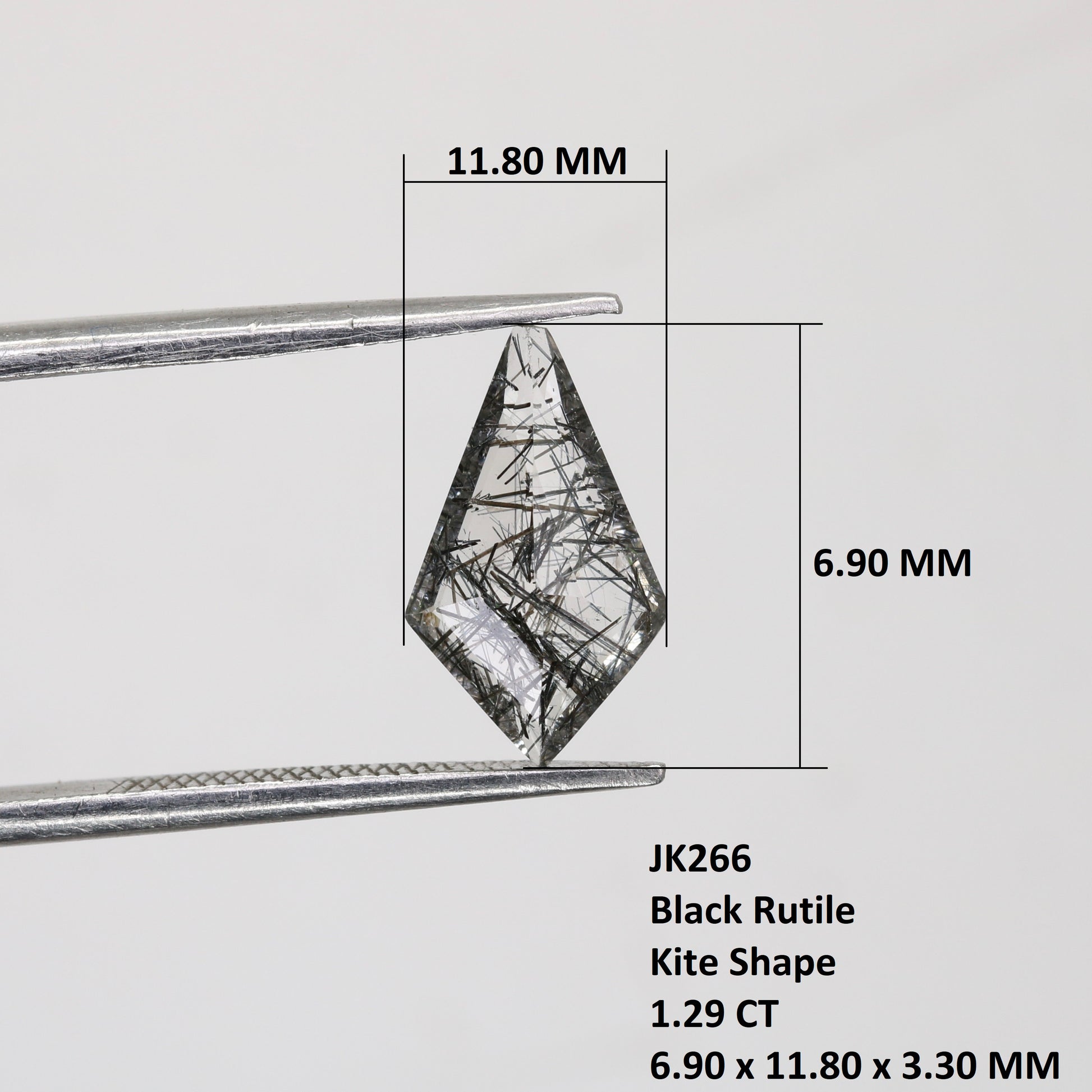 1.29 CT 6.90 MM Kite Shape Black Rutile Fancy Natural Gemstone For Engagement Ring - JayKrishna Diamond