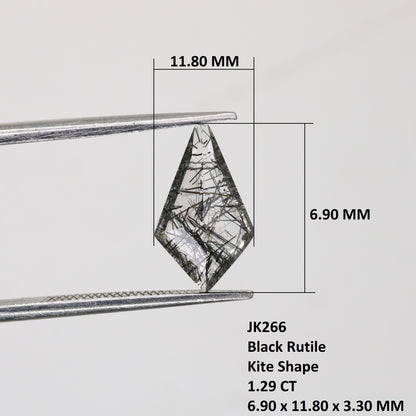 1.29 CT 6.90 MM Kite Shape Black Rutile Fancy Natural Gemstone For Engagement Ring - JayKrishna Diamond