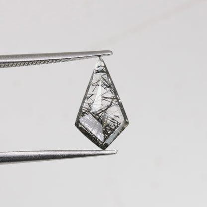 1.21 CT 6.70 MM Black Rutile Kite Shape Loose Gemstone For Wedding Ring - JayKrishna Diamond