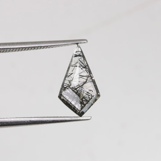 1.21 CT 6.70 MM Black Rutile Kite Shape Loose Gemstone For Wedding Ring - JayKrishna Diamond