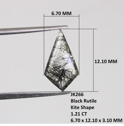 1.21 CT 6.70 MM Black Rutile Kite Shape Loose Gemstone For Wedding Ring - JayKrishna Diamond