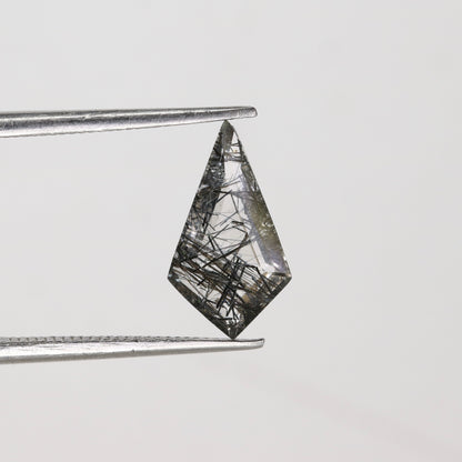 1.21 CT 6.70 MM Black Rutile Kite Shape Loose Gemstone For Wedding Ring - JayKrishna Diamond