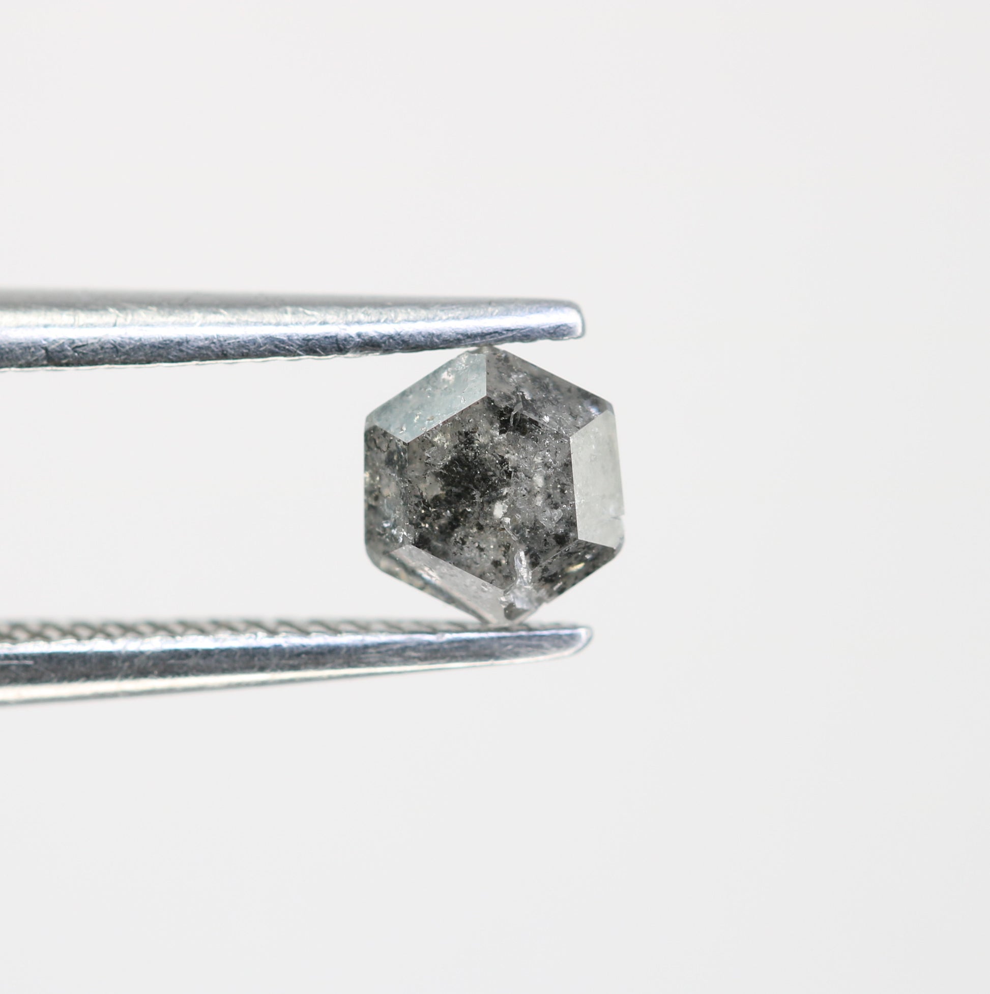 0.50 CT Elongated Hexagon Shape Salt And Pepper Diamond For Engagement Ring - JayKrishna Diamond