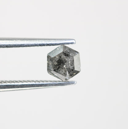 0.50 CT Elongated Hexagon Shape Salt And Pepper Diamond For Engagement Ring - JayKrishna Diamond