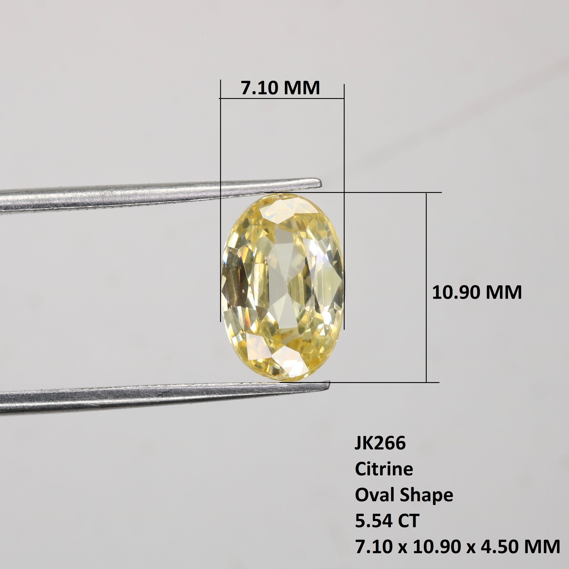 5.54 CT 7.10 MM Oval Shape Yellow Citrine Loose Gemstone For Wedding Ring - JayKrishna Diamond