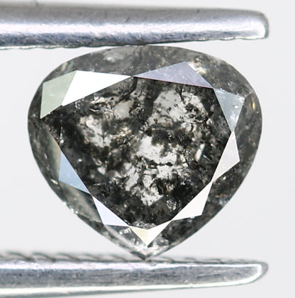 0.50 Carat Heart Shape Loose Salt And Pepper Diamond For Wedding Ring - JayKrishna Diamond
