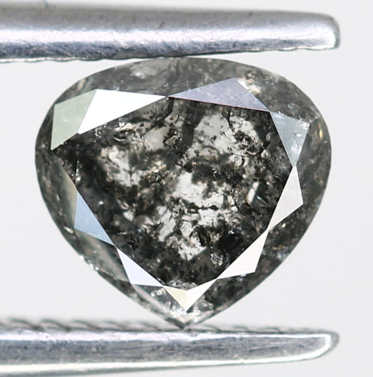 0.50 Carat Heart Shape Loose Salt And Pepper Diamond For Wedding Ring - JayKrishna Diamond