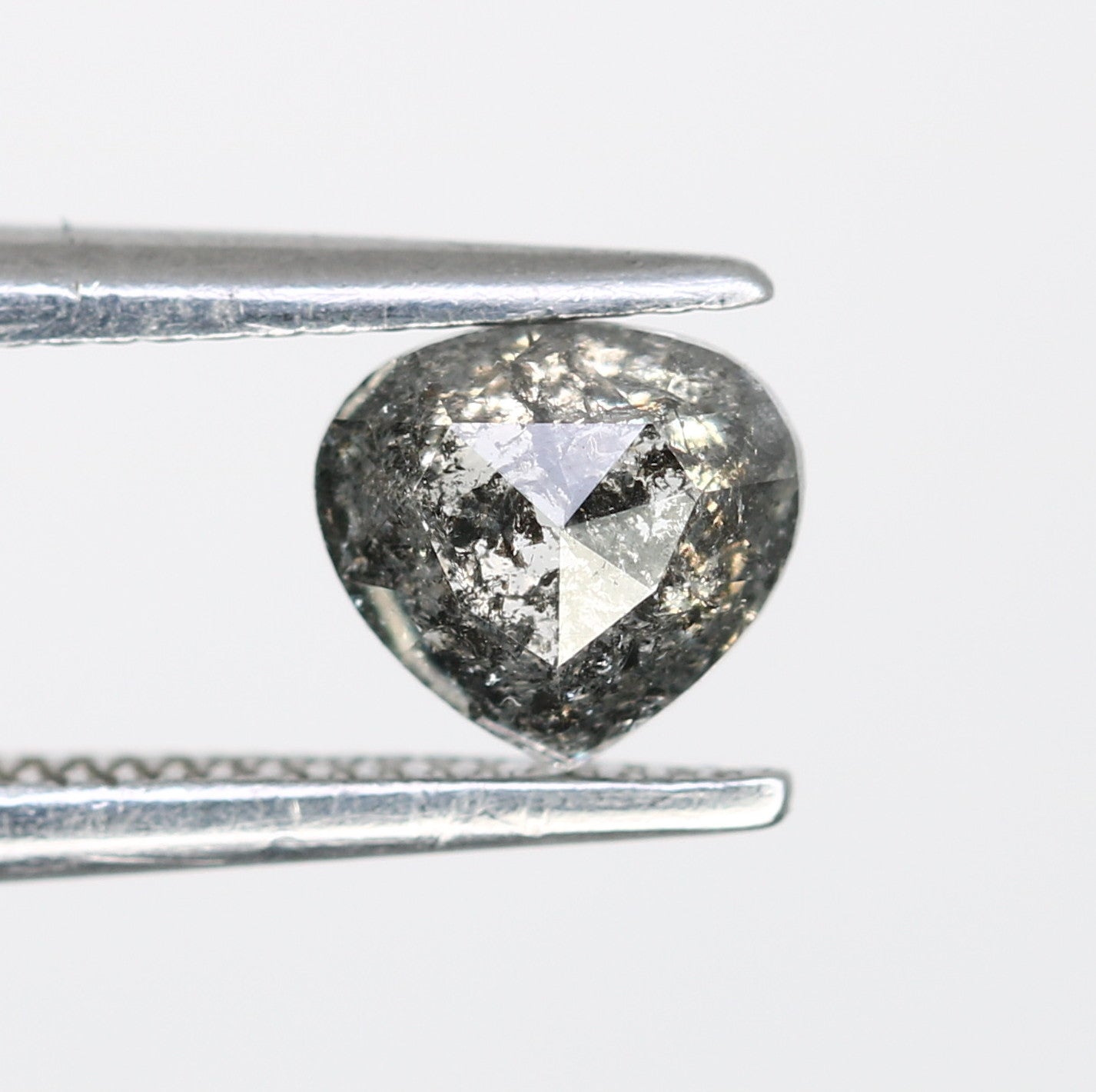 0.50 Carat Heart Shape Loose Salt And Pepper Diamond For Wedding Ring - JayKrishna Diamond