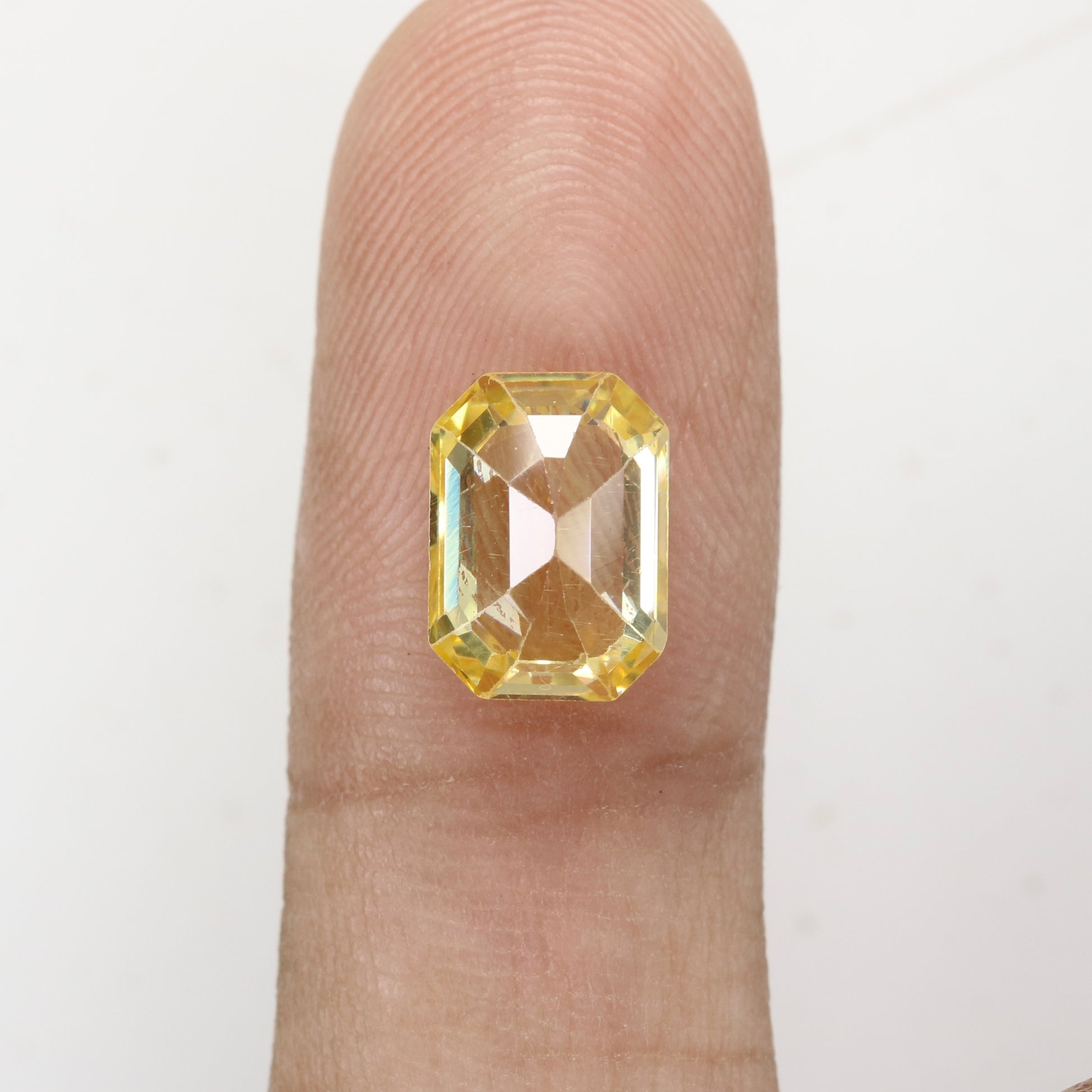 3.96 CT 6.60 MM Emerald Shape Yellow Citrine Natural Gemstone For Engagement Ring - JayKrishna Diamond