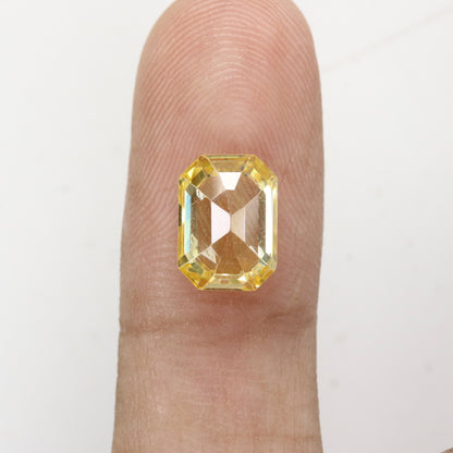 3.96 CT 6.60 MM Emerald Shape Yellow Citrine Natural Gemstone For Engagement Ring - JayKrishna Diamond