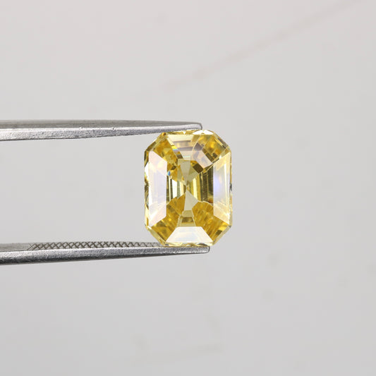 4.21 CT 7.00 MM Natural Yellow Citrine Emerald Shape Gemstone For Wedding Ring - JayKrishna Diamond