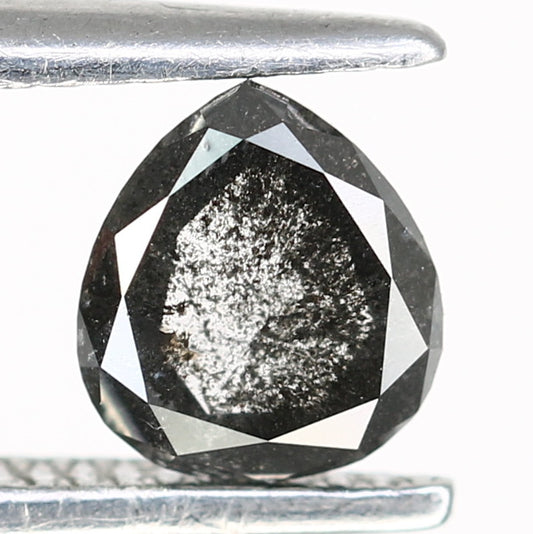 0.45 Carat 5 MM Loose Natural Salt and Pepper Pear Cut Diamond for Promise Ring and Custom Fine Jewelry Design - JayKrishna Diamond